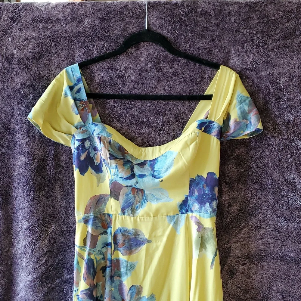 Abercrombie & Fitch Yellow Floral Maxi Sundress Dress